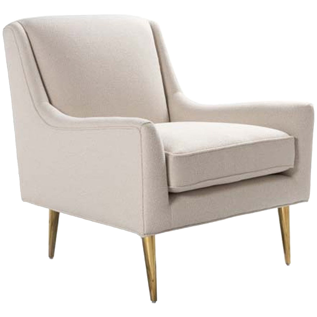 Worlds Away Wrenn Lounge Chair with Brass Legs