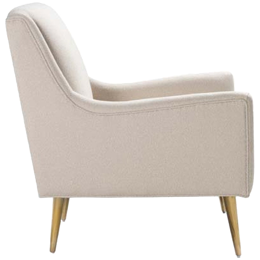 Worlds Away Wrenn Lounge Chair with Brass Legs