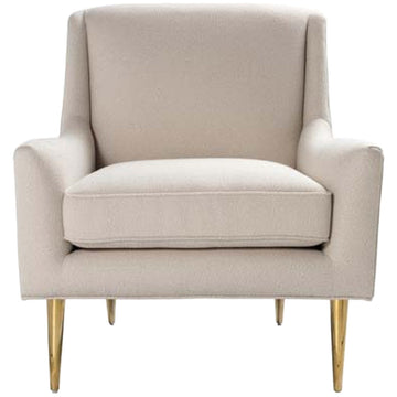 Worlds Away Wrenn Lounge Chair with Brass Legs