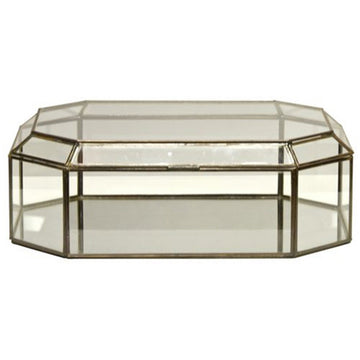 Worlds Away Octagonal Clear Glass Box