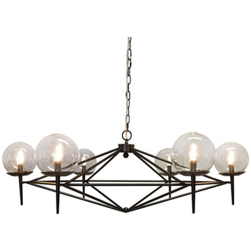 Worlds Away 6-Light Powder Coated Chandelier ROWAN BLK