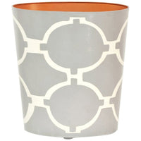 Worlds Away Oval Cream Wastebasket