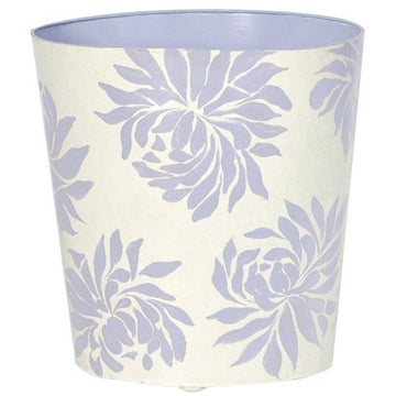 Worlds Away Oval Floral Wastebasket