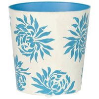 Worlds Away Oval Floral Wastebasket