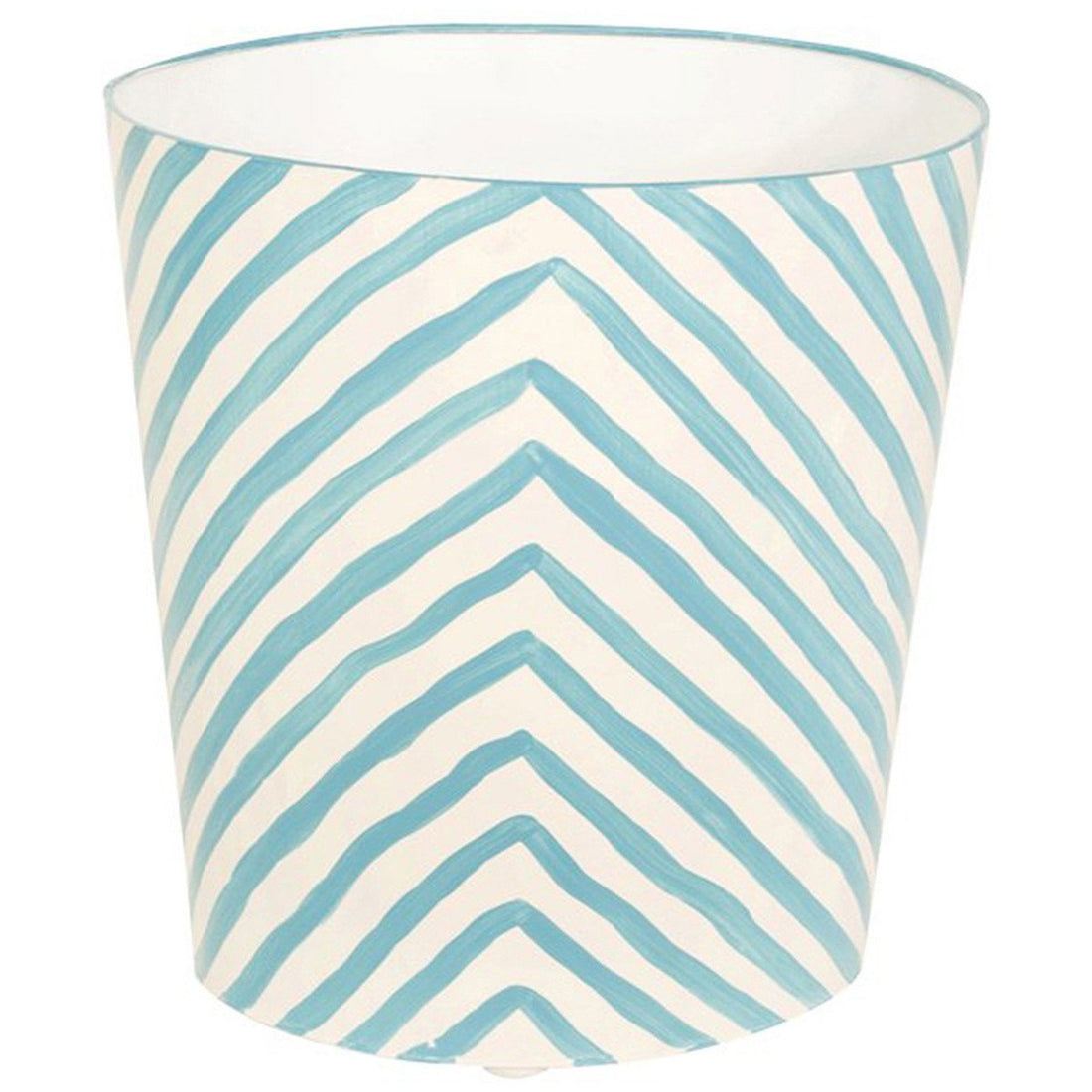 Worlds Away Oval Zebra Wastebasket