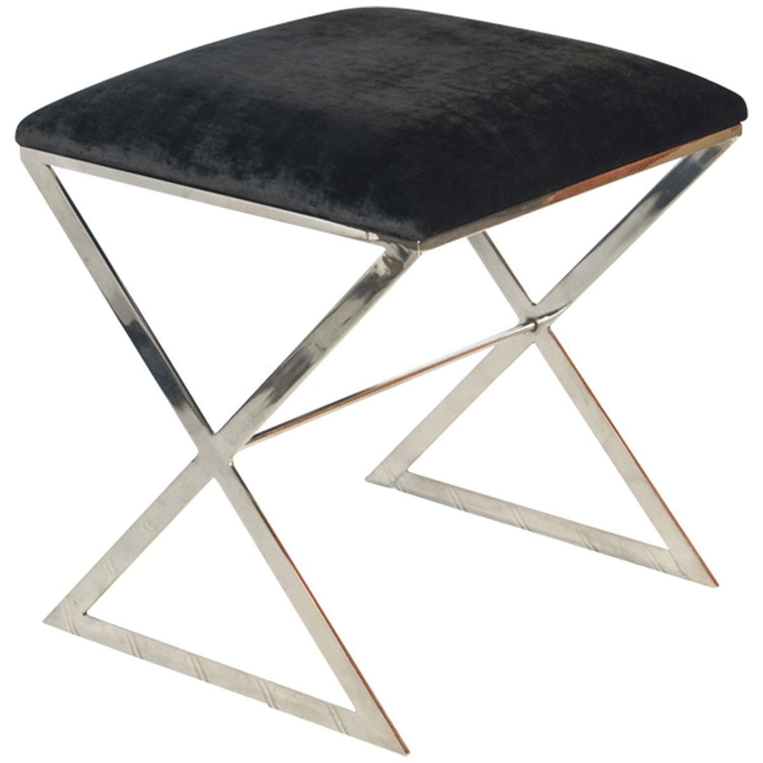 Worlds Away "X" Side Stool with Velvet Top X SIDE GU