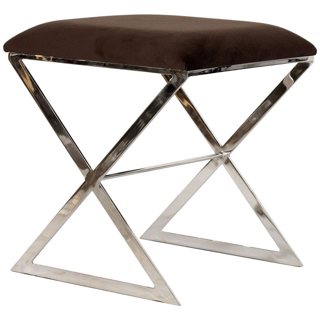 Worlds Away "X" Side Stool with Velvet Top X SIDE GU