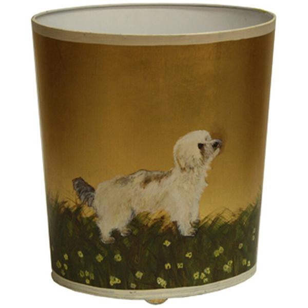 Worlds Away Bichon Yorkie Wastebasket