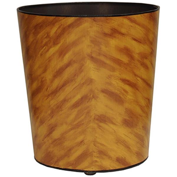 Worlds Away Oval Wastebasket in Tortoise Shell