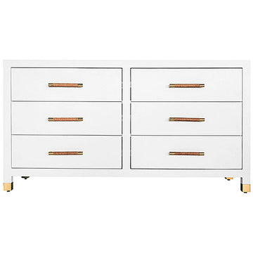 Worlds Away 6-Drawer Chest in Matte White Lacquer