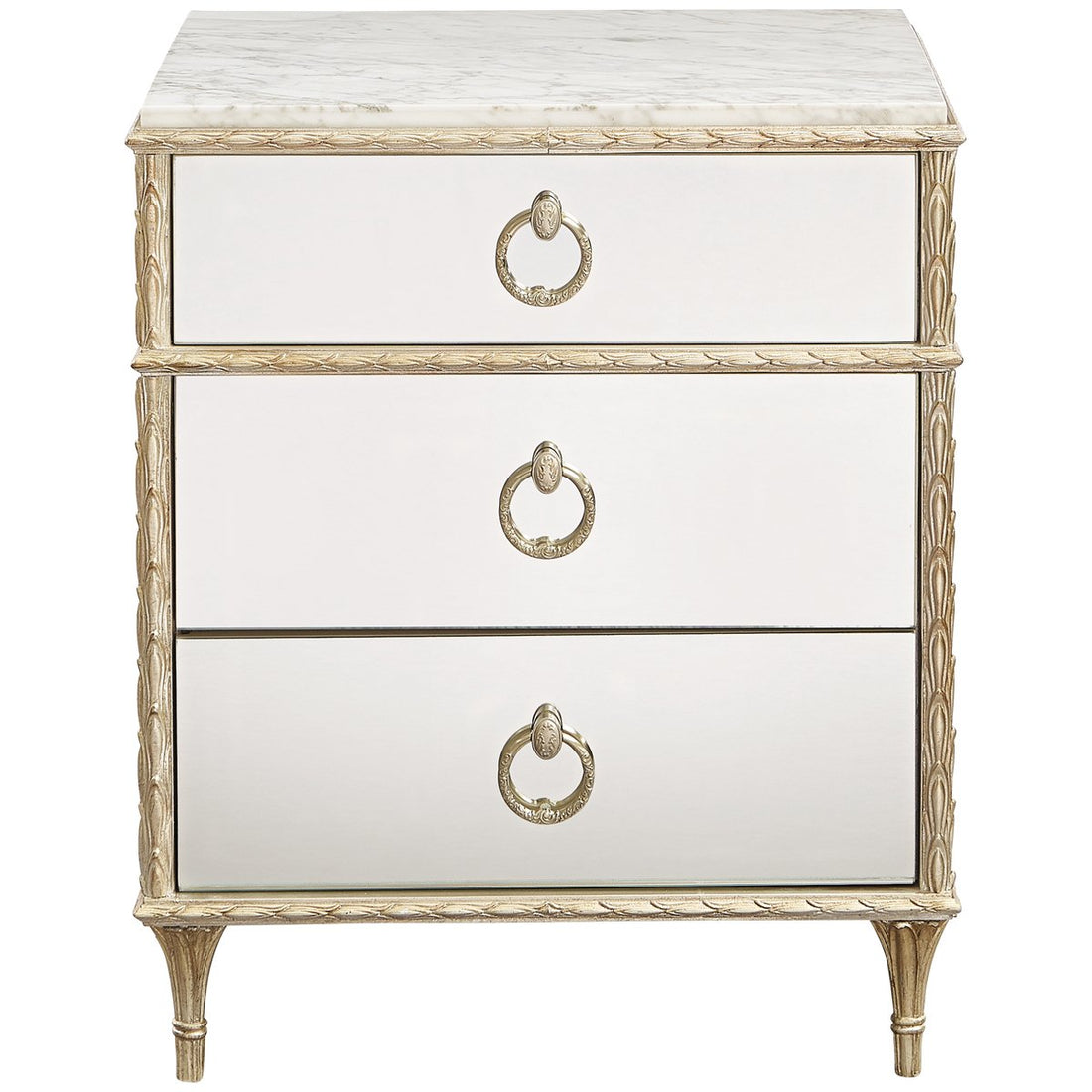 Caracole Fontainebleau Aluminum Nightstand