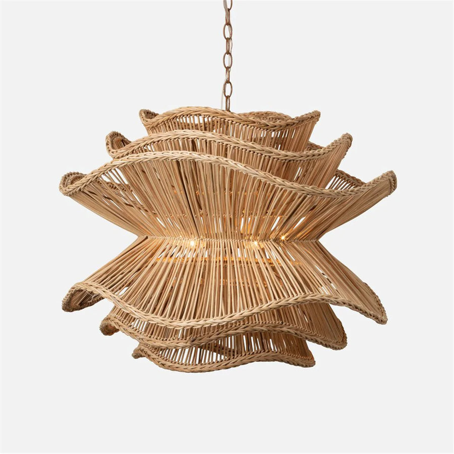 Made Goods Alondra Wavy Rattan 30-Inch Chandelier