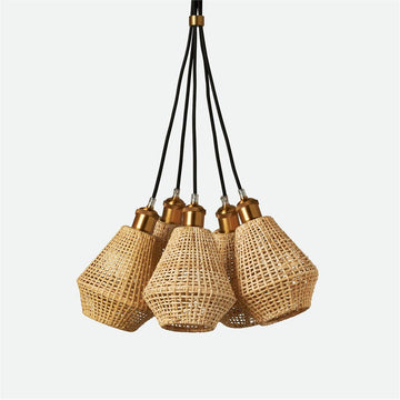 Made Goods Nashua 5-Light Interchangeable Rattan Chandelier