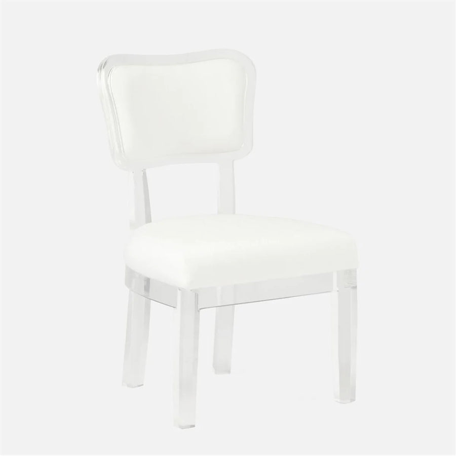 Made Goods Aaliyah Curved Acrylic Dining Chair in Danube Fabric