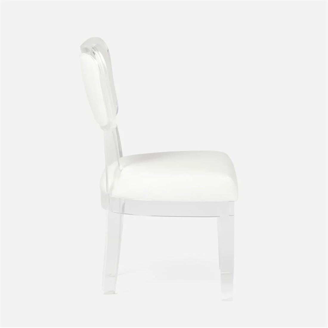 Made Goods Aaliyah Curved Acrylic Dining Chair in Danube Fabric