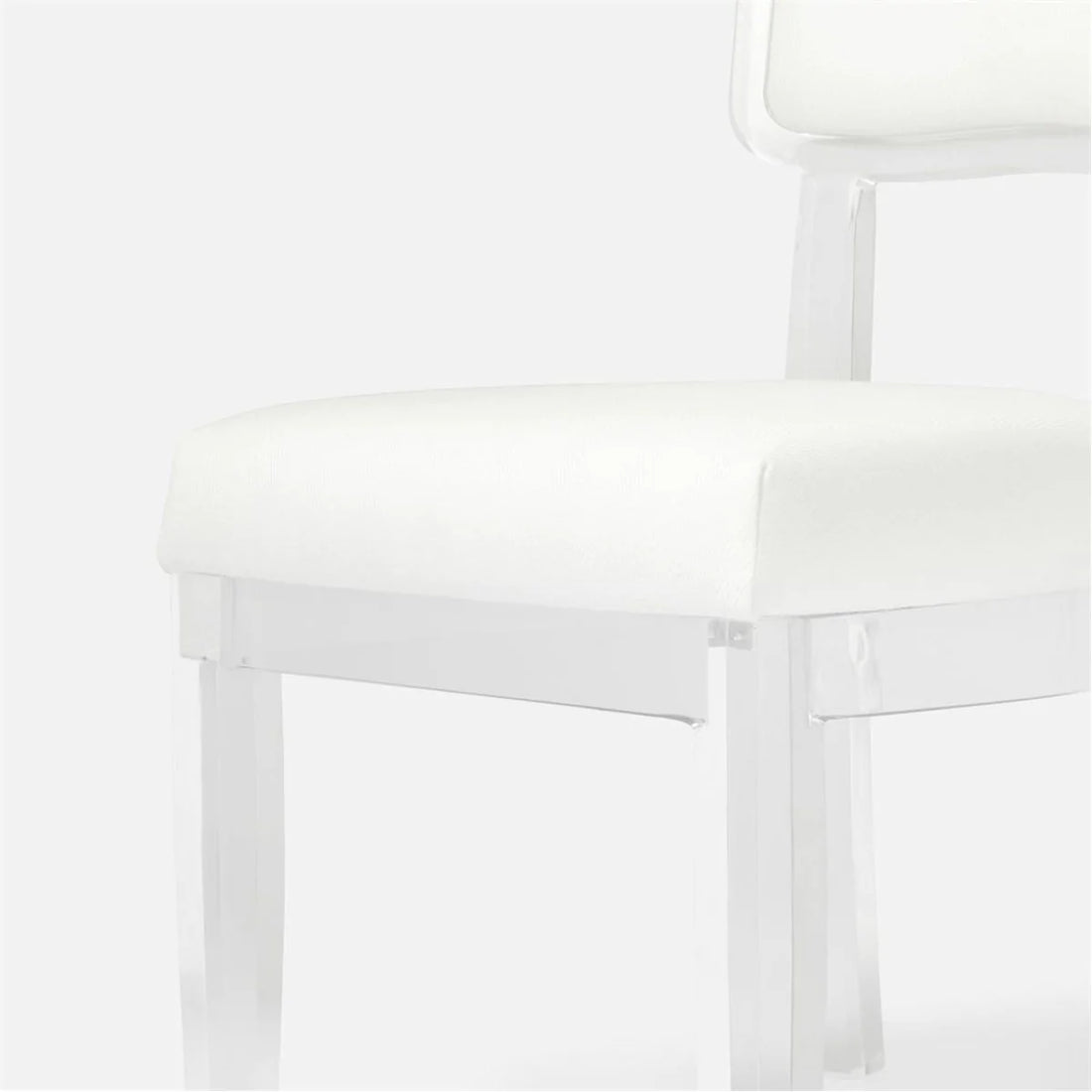 Made Goods Aaliyah Curved Acrylic Dining Chair in Weser Fabric