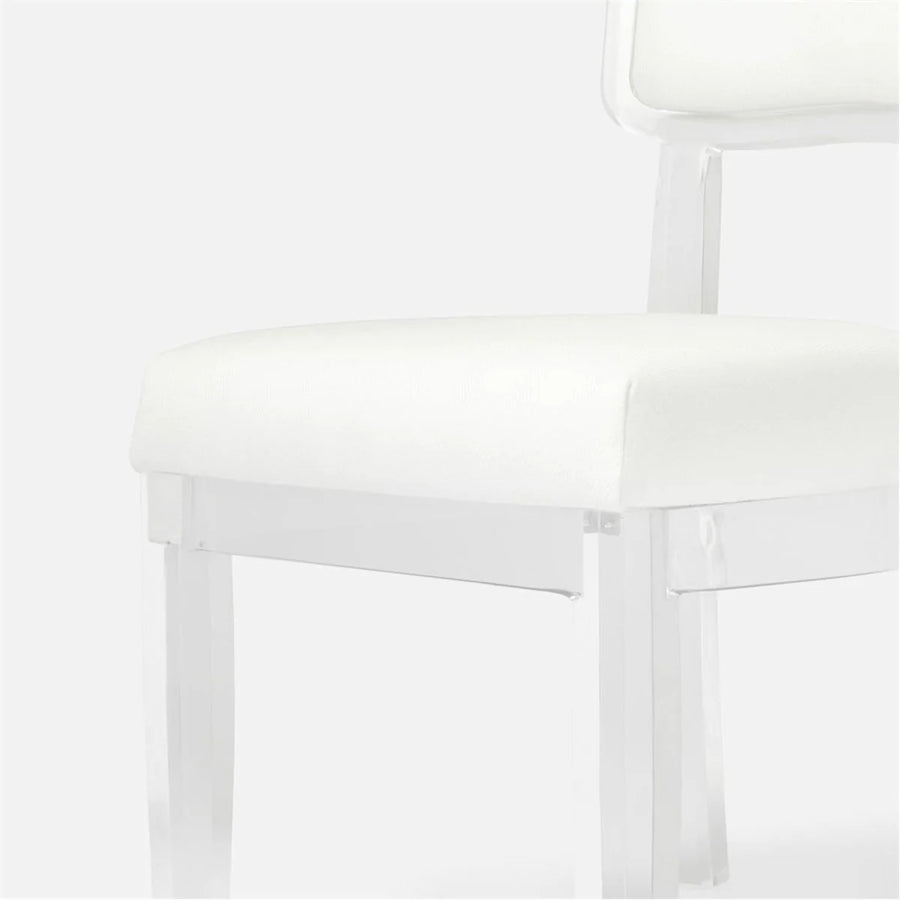 Made Goods Aaliyah Curved Acrylic Dining Chair in Weser Fabric