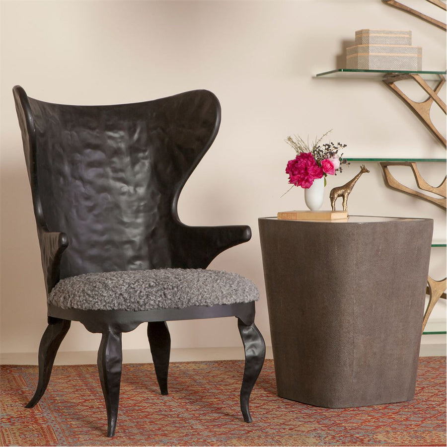 Made Goods Alfred Metal Accent Chair in Hammered Black Iron