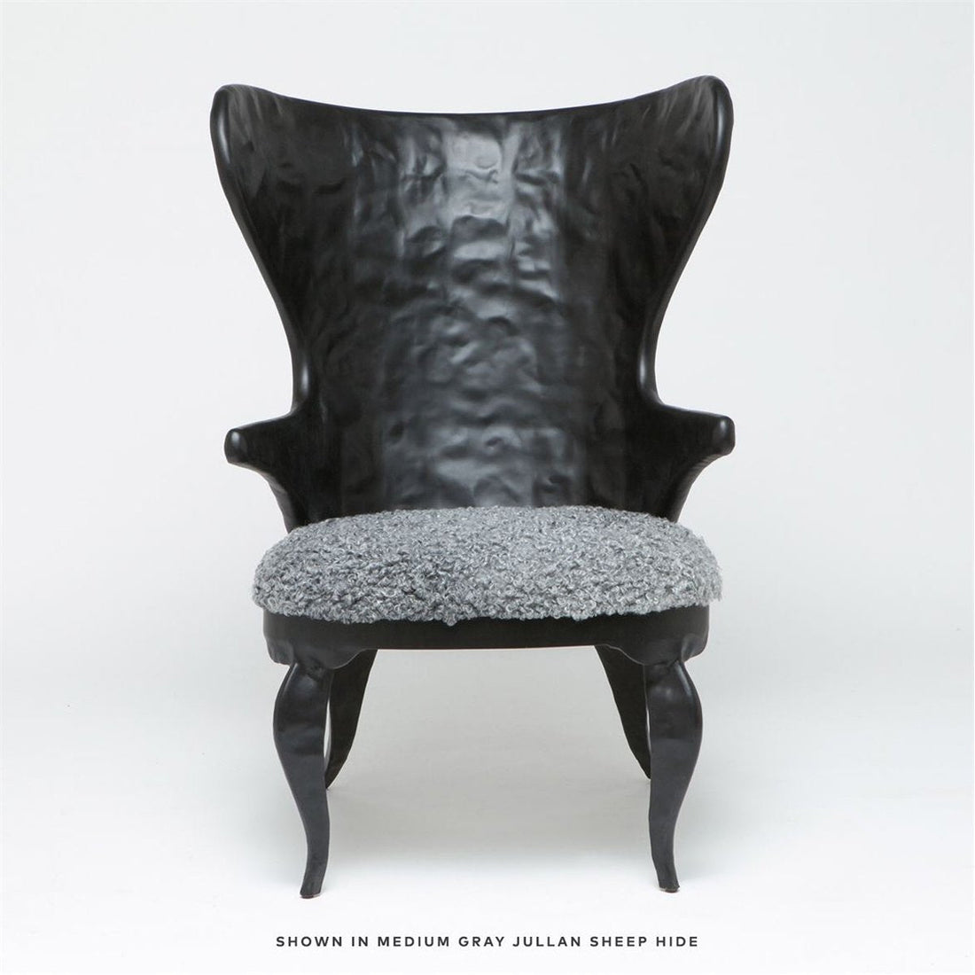 Made Goods Alfred Metal Accent Chair in Hammered Black Iron