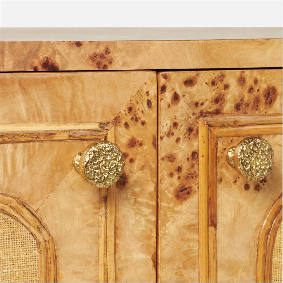 Made Goods Beaumont 60" Burl Buffet with Raffia Panels