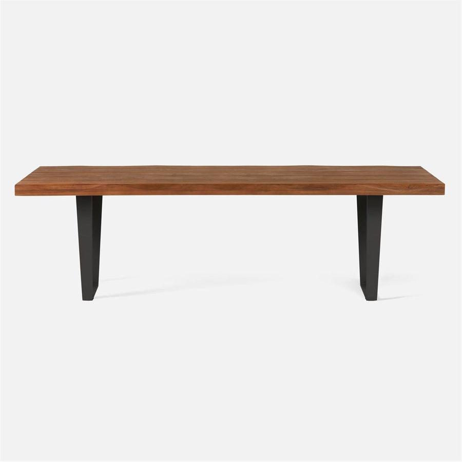 Made Goods Brandt Modern Aged Teak and Aluminum Outdoor Dining Table