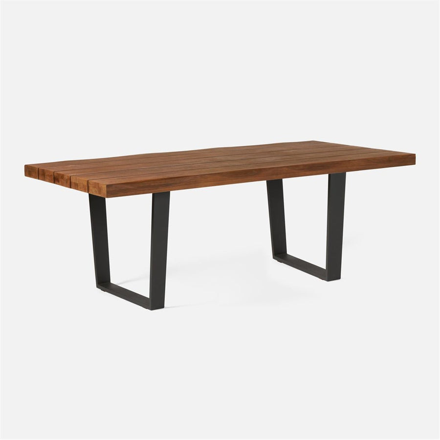 Made Goods Brandt Modern Aged Teak and Aluminum Outdoor Dining Table