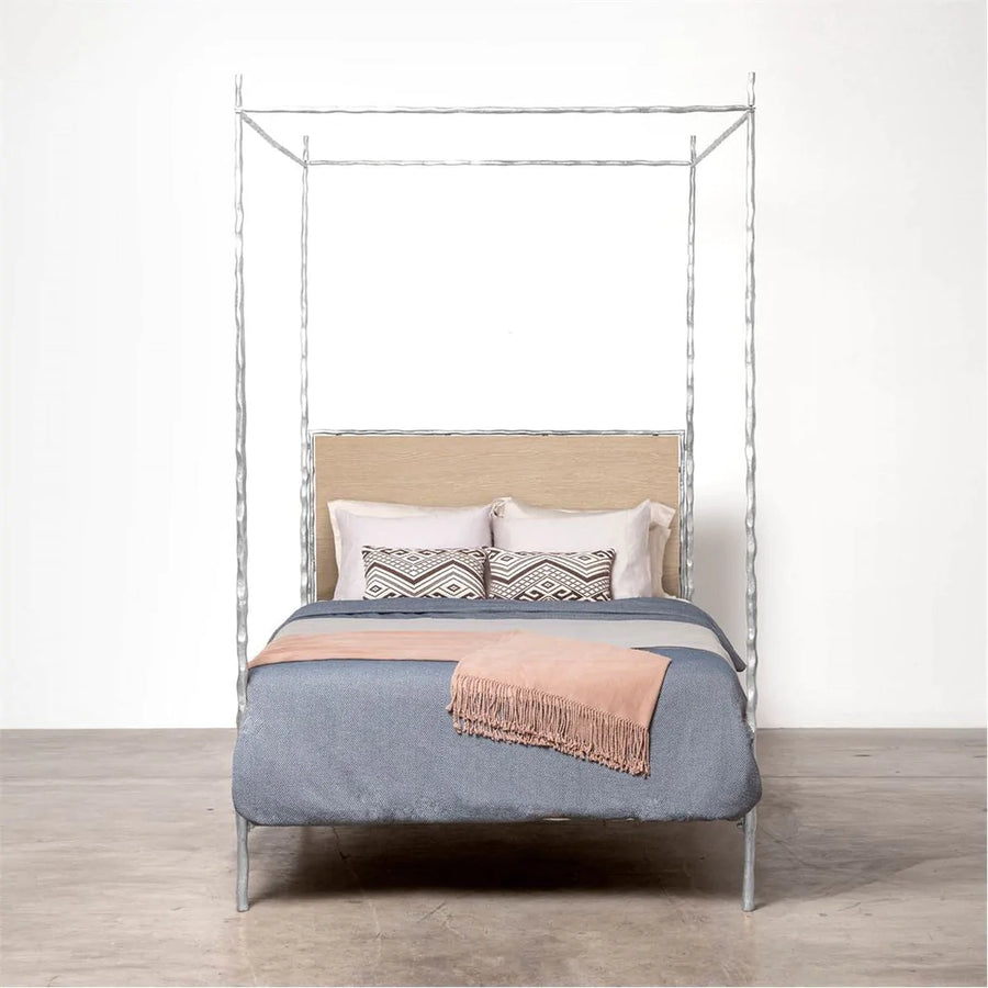 Made Goods Brennan Short Textured Canopy Bed in Aras Mohair