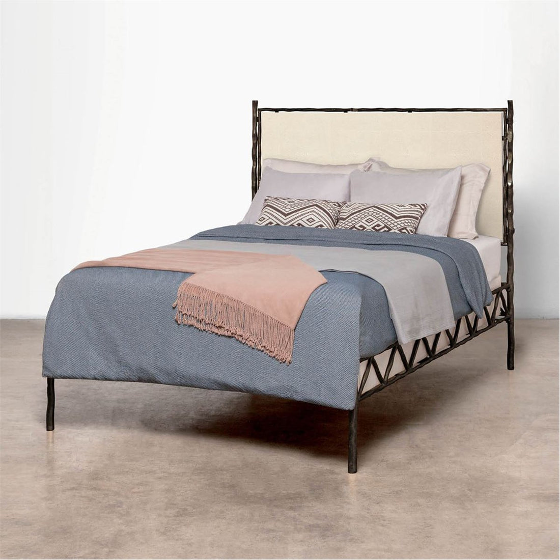 Made Goods Brennan Textured Bed in Beige Crystal Stone