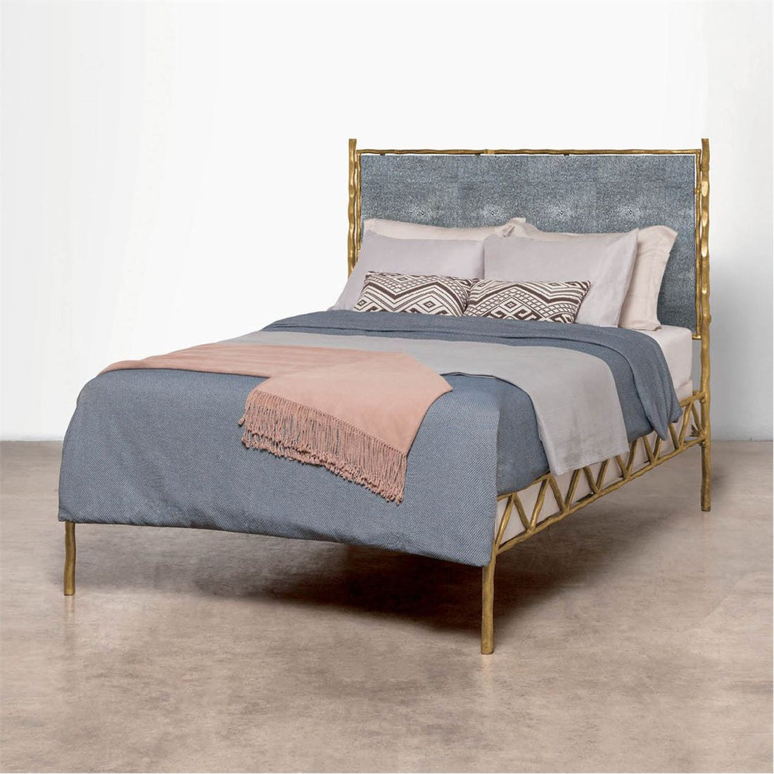 Made Goods Brennan Textured Bed in Beige Crystal Stone