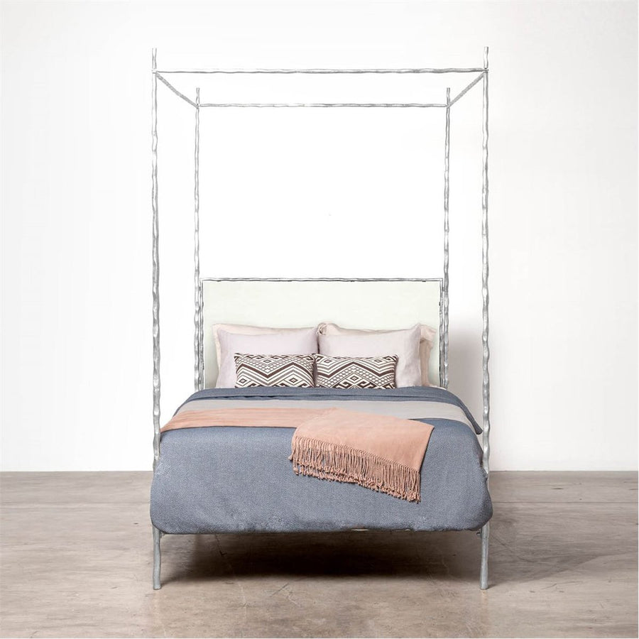 Made Goods Brennan Tall Textured Canopy Bed in Severn Canvas