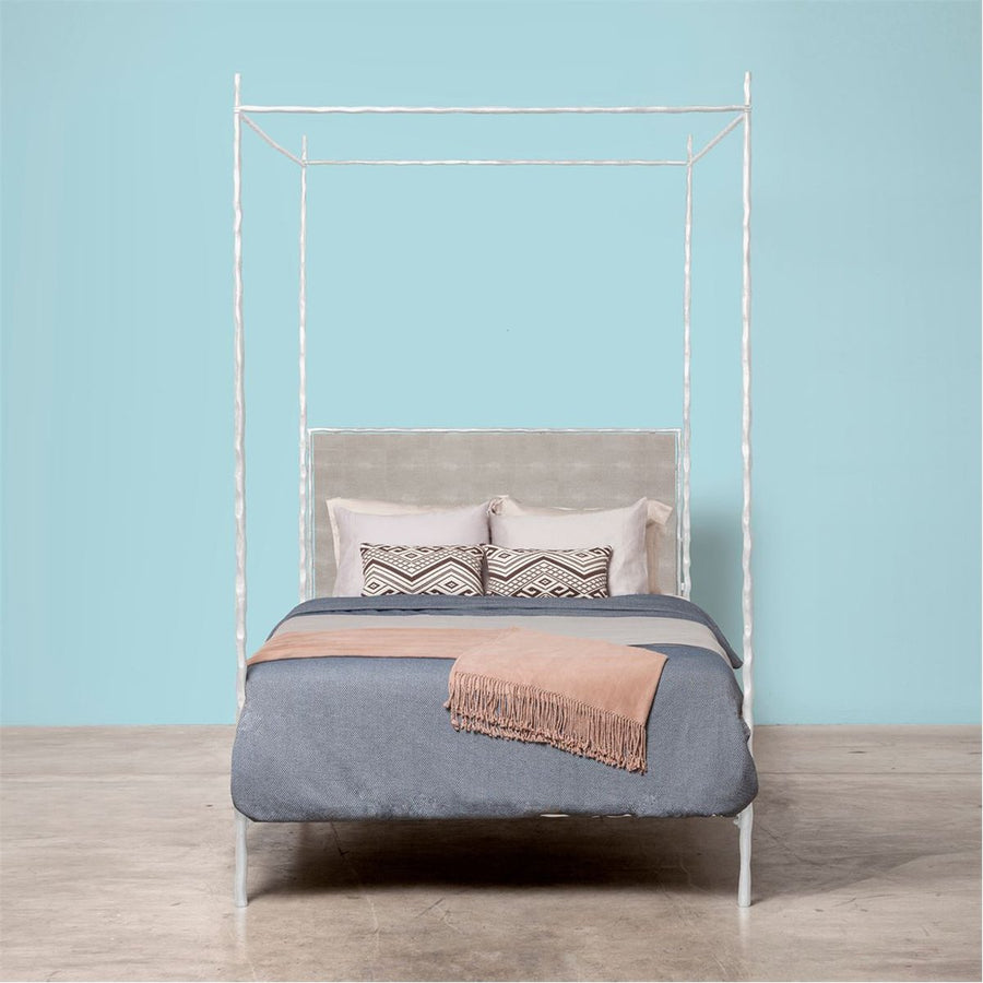 Made Goods Brennan Tall Textured Canopy Bed in Severn Canvas