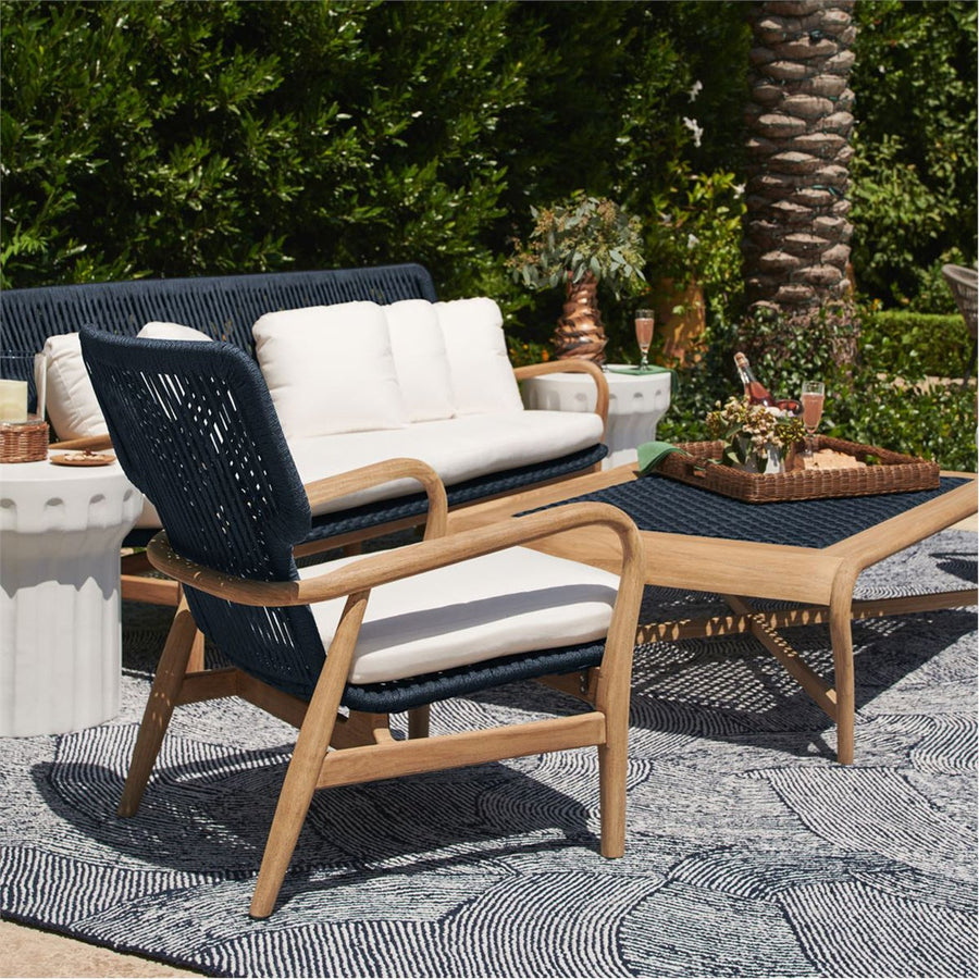 Made Goods Garrison Woven Rope and Teak Outdoor Coffee Table