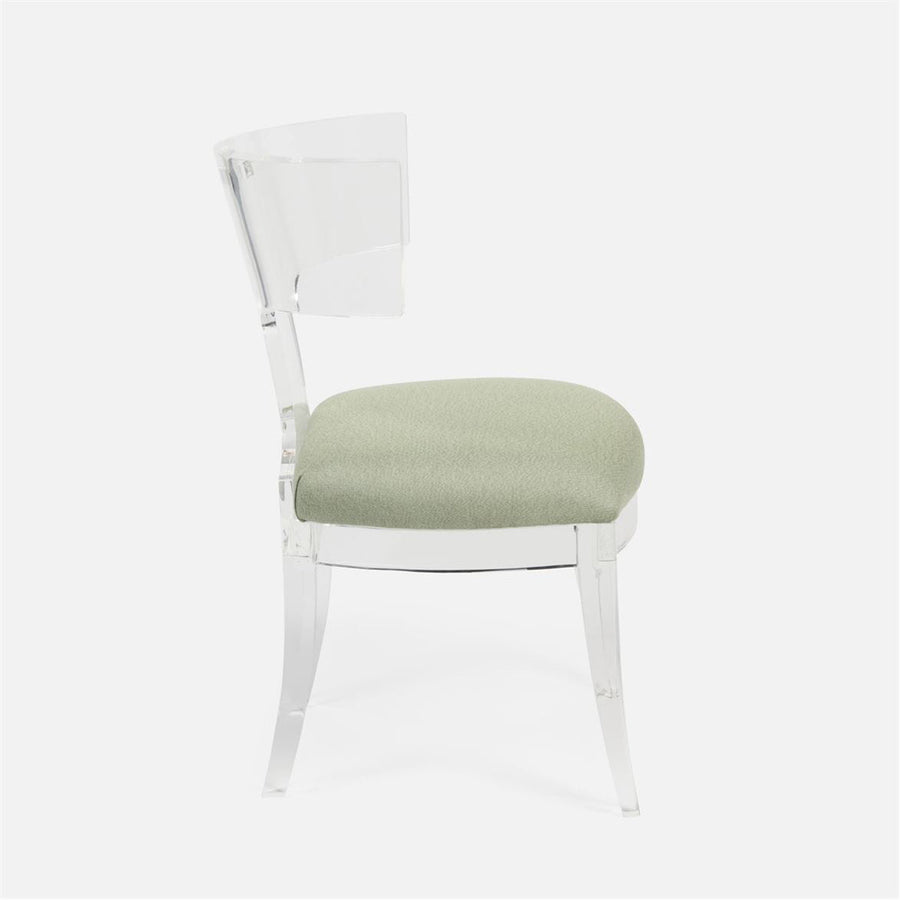 Made Goods Gibson Acrylic Wingback Dining Chair in Mondego Cotton Jute