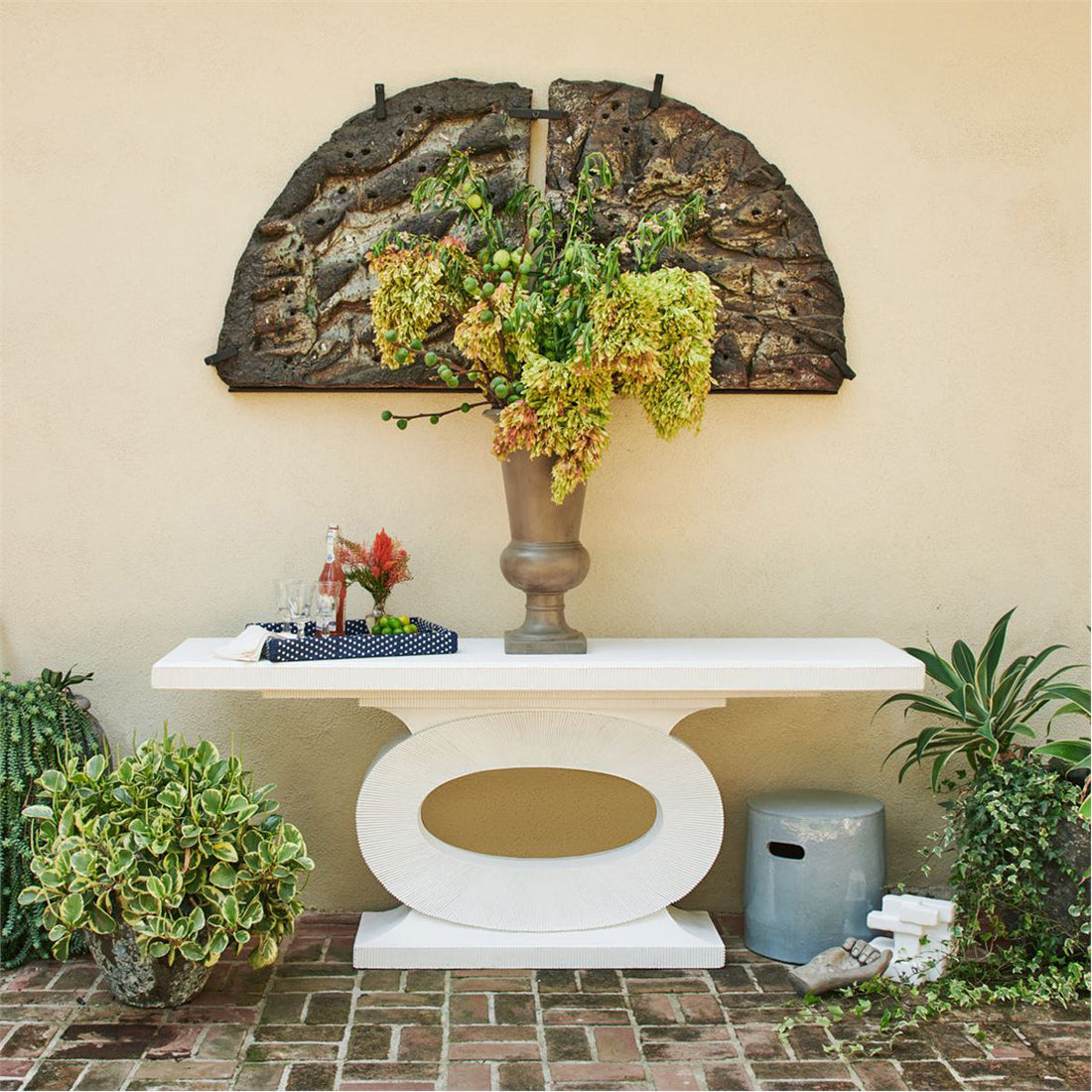 Made Goods Grier Keyhole Base Concrete Outdoor Console Table