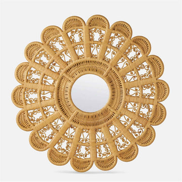 Made Goods Waverly Flower-Like Rattan Mirror