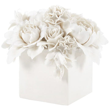 Villa & House Peony Bouquet Table Decoration - White