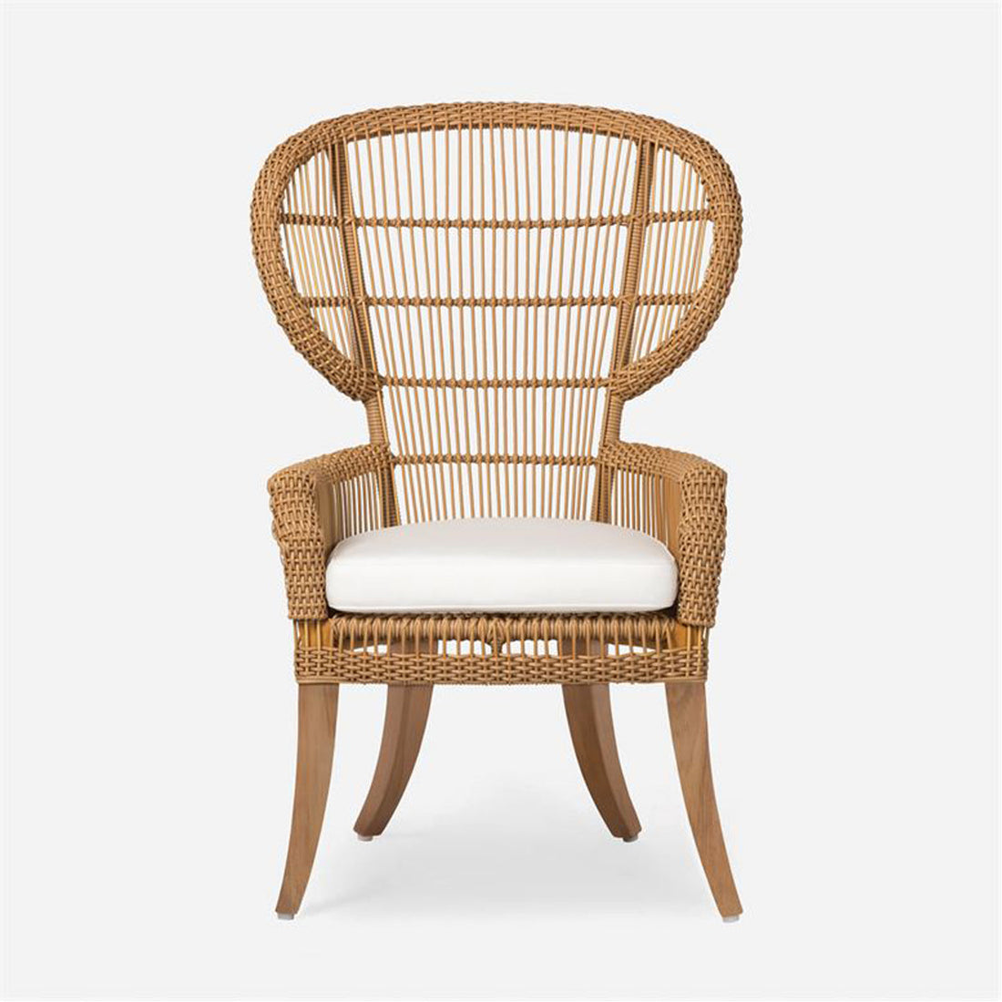 Made Goods Aurora Woven Wingback Outdoor Dining Chair in Clyde Fabric