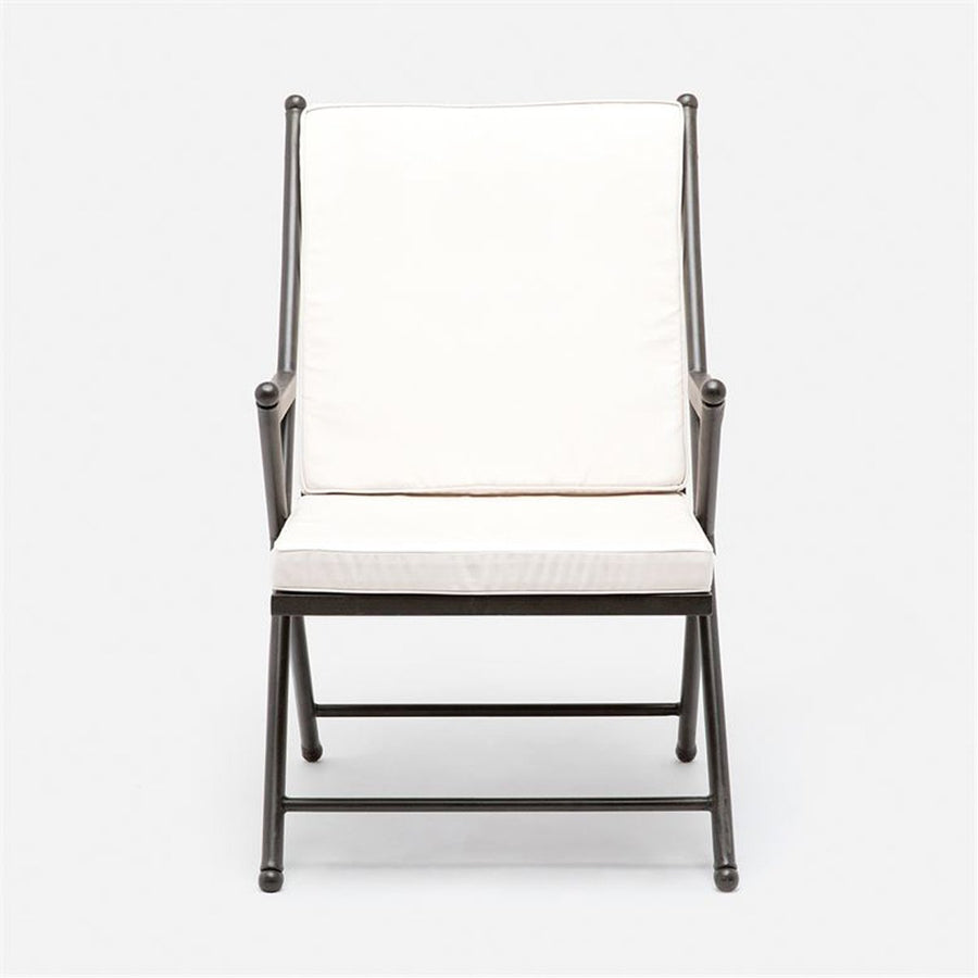 Made Goods Balta Metal Outdoor Dining Chair, Garonne Marine Leather