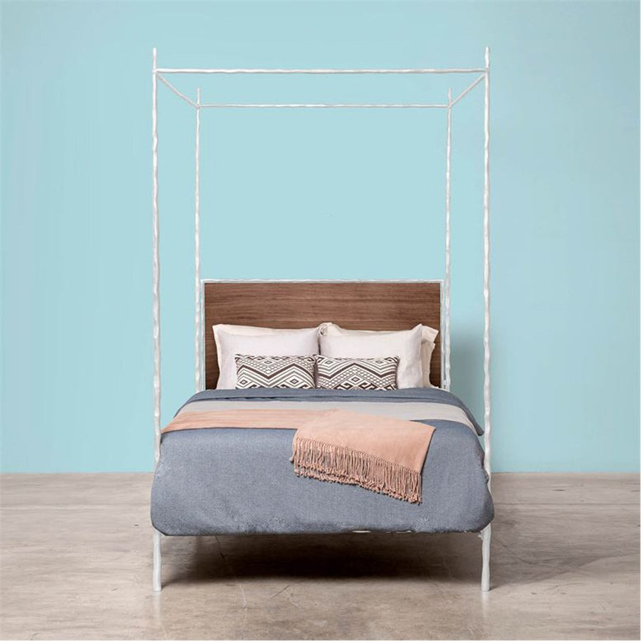 Made Goods Brennan Short Textured Canopy Bed in Oak