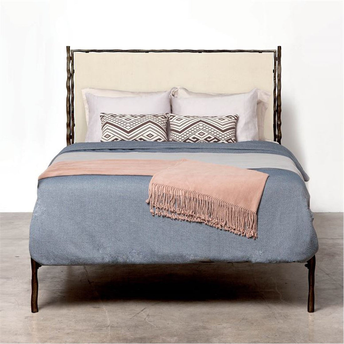 Made Goods Brennan Textured Bed in Faux Shagreen