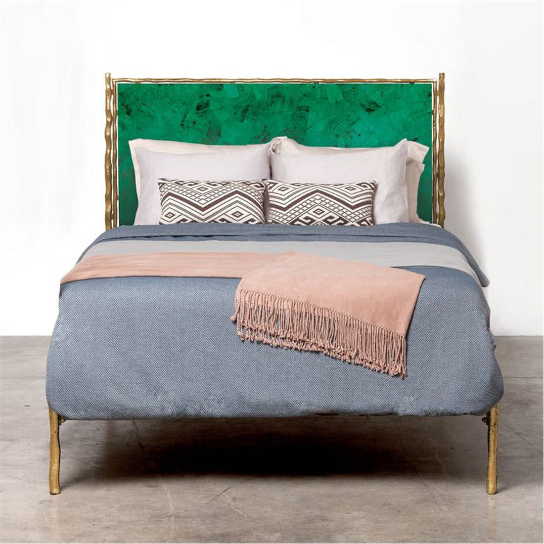 Made Goods Brennan Textured Bed in Emerald Shell