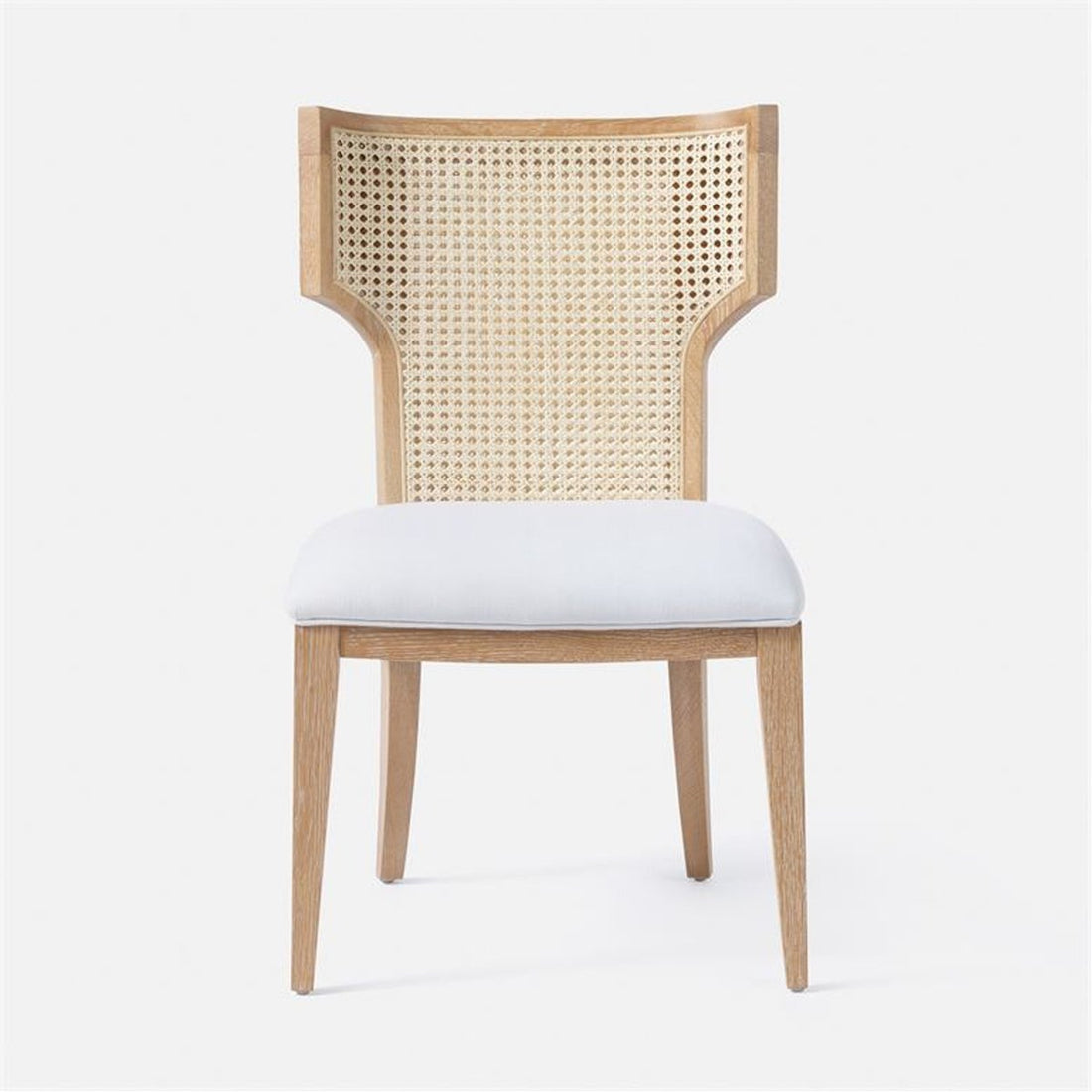 Made Goods Carleen Wingback Cane Dining Chair in Garonne Leather