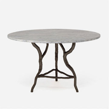 Made Goods Royce Abstract Branch Round Dining Table in Stone