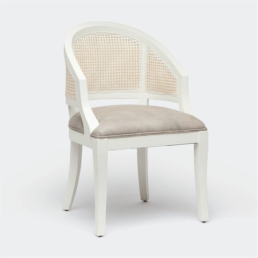 Made Goods Sylvie Curved Cane Back Dining Chair in Bassac Leather