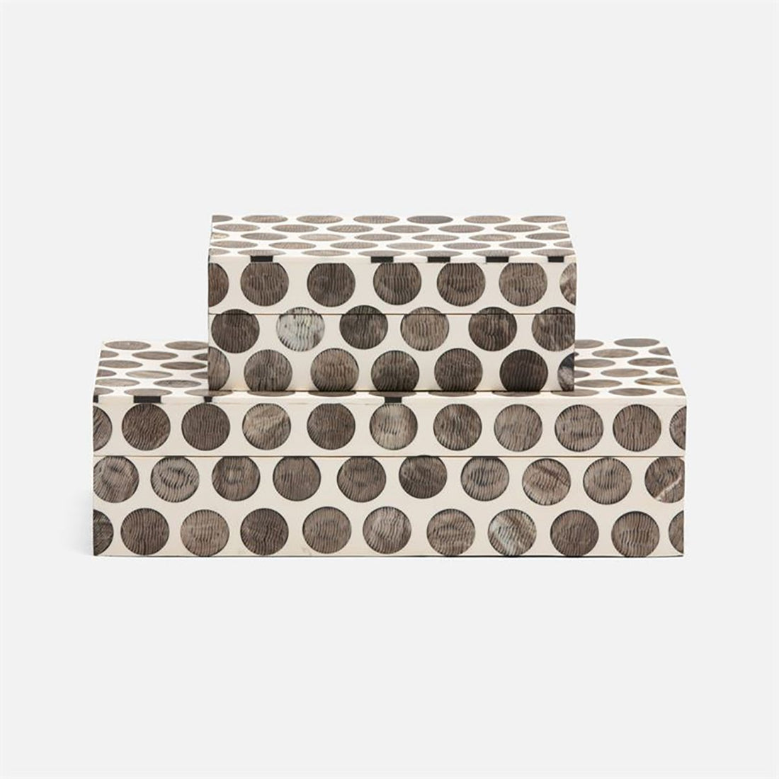 Made Goods Bentley Dotted Horn Bone Box, 2-Piece Set