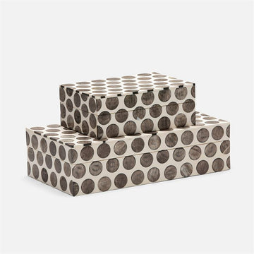 Made Goods Bentley Dotted Horn Bone Box, 2-Piece Set