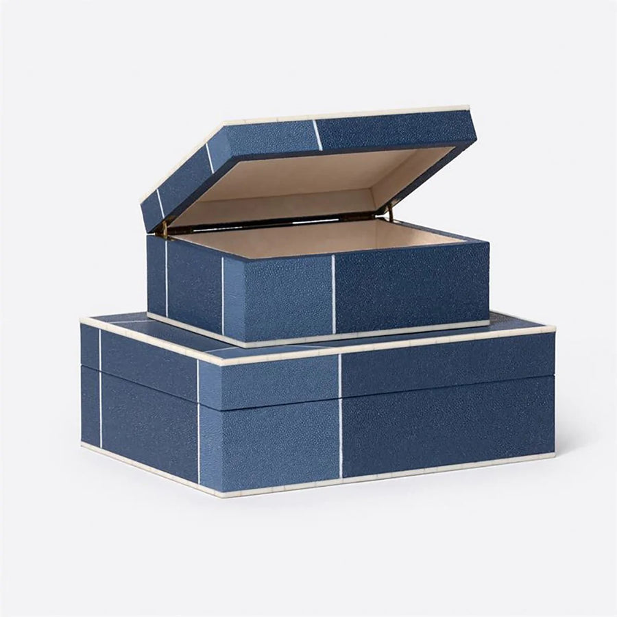 Made Goods Breck Patterned Realistic Faux Shagreen Box, 2-Piece Set