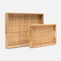 Made Goods Cadie Flat Rattan Tray, 2-Piece Set