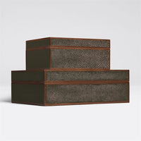 Made Goods Cooper Realistic Faux Shagreen Box, 2-Piece Set