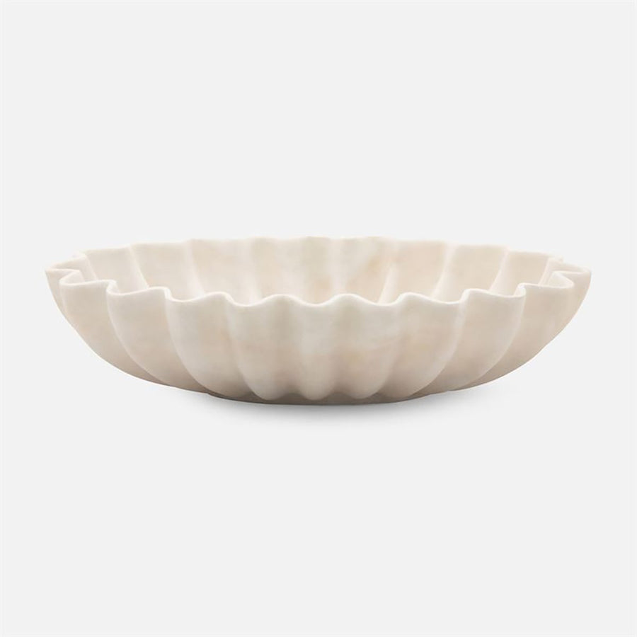 Made Goods Darci 22-Inch Curved Marble Outdoor Bowl